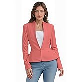 Hybrid & Company Women's Casual Work Office Elegant Open Front Premium Nylon Blazer Jacket