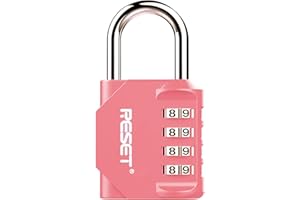 RESET-060 4 Digit Combination Lock Outdoor Padlock for School Gym Sports Locker Fence Toolbox Gate Suitcase Hasp Pink