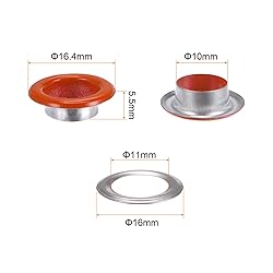 HARFINGTON 200 Set Color Round Grommets 10mm