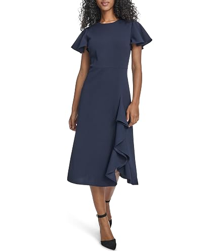 calvin klein long blue dress 90s Clavin Stain Midi Dress. Great this Calvin Klein dress features gorgeous foldover detail Calvin Klein Womens 8 Royal