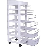 6 Drawers Rolling Storage Cart,Craft Storage Containers Bins with 4 universal wheels,Drawer Cart Storage,Tower,design multifunctional storage vehicle for home office,for kitchens, bedrooms