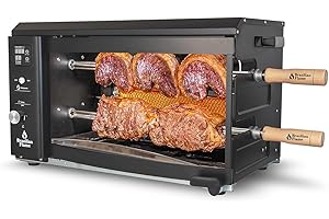Brazilian Flame Churrasco® Gas Rotisserie Oven Grill Roaster with Auto Rotating Skewers for Rotisserie Chicken, Brazilian Style BBQ and Churrasco, Shawarma Machine, Propane Grill - 2024 Series