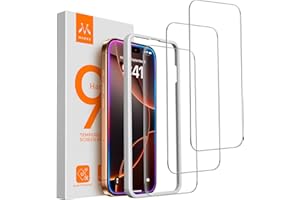 Mkeke Screen Protector for iPhone 16 Pro, 3 Pack Tempered Glass [9H Hardness] [Military-Grade Drop Protection] [Sensitive Touch] [Easy Installation Frame] [HD Clear] for 6.3 inch