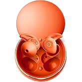 Bluripp Sleepals Micro Sleep Earbuds for Side Sleepers, Sleep Headphones with Noise Reduction, Soft and Snug Fit Overnight, Slim and Light, 28hr Play with Travel Charging Case (Orange)