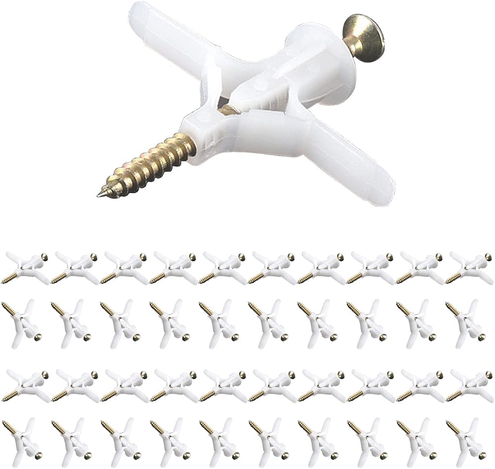 Lemiyoo Plasterboard Fixings 40 Sets 80pcs Drywall Screws Rawl Plugs Heavy Duty