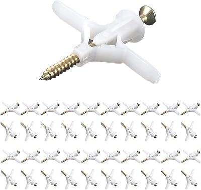 Lemiyoo Plasterboard Fixings 40 Sets 80pcs Drywall Screws Rawl Plugs Heavy Duty