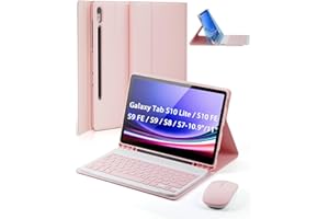 TUNKARMOR for Samsung Galaxy Tab S10 Lite / S10 FE / S9 FE / S9 / S8 10.9/11 inch Case with Keyboard (Not Compatible 12.4 inc