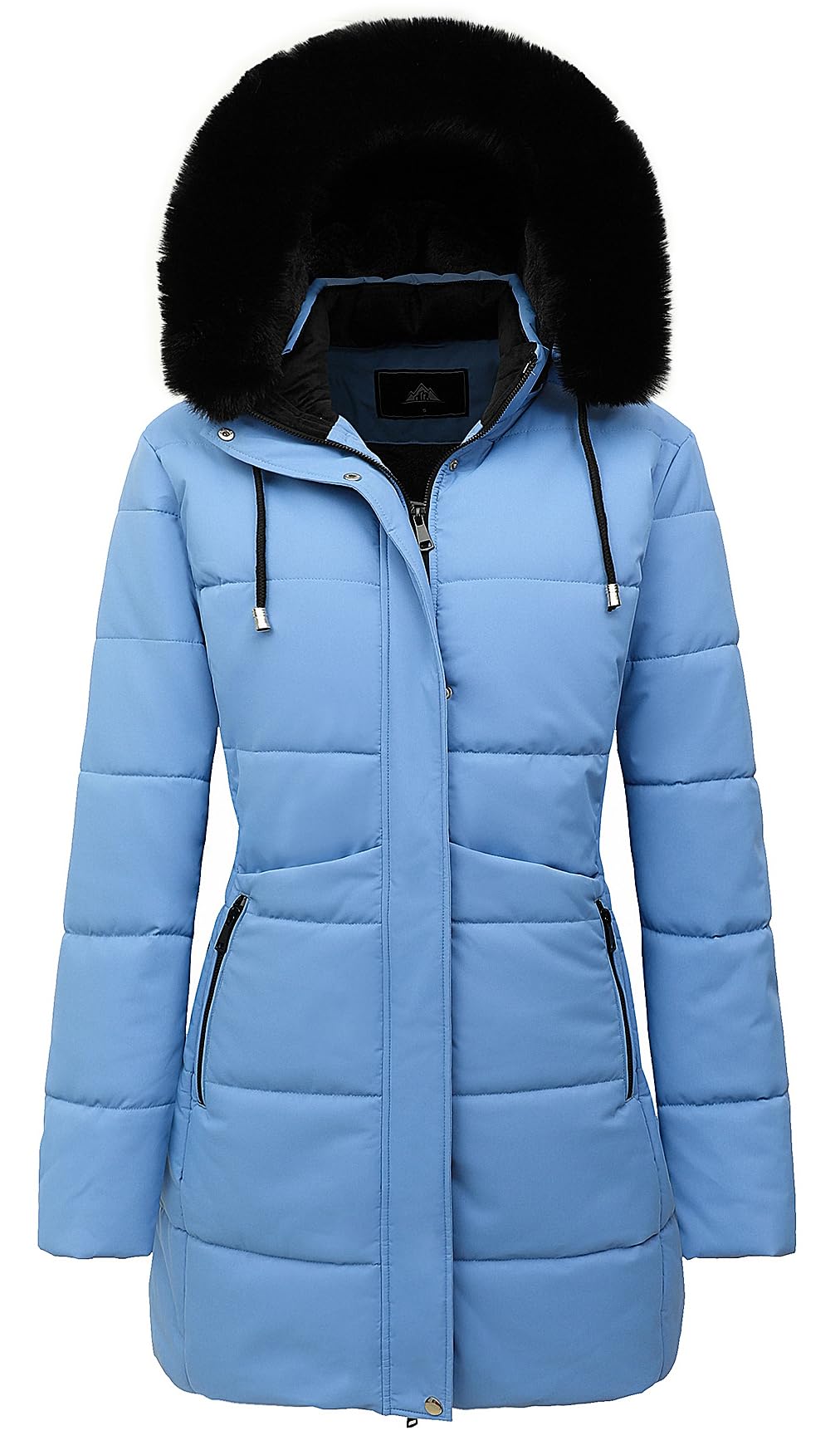 MOERDENG Women's Winter Puffer Coat Thicken Fleece Lined Down Jacket Waterproof Faux Fur Detachable Hooded Parka Image