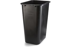 COASTWIDE Indoor Trash Can Without Lid, Black Soft Molded Plastic, 10.25 Gallon (CW56433)