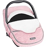 Yoofoss Baby Car Seat Cover Winter Carseat Canopies Cover to Protect Baby from Cold Wind, Super Warm Plush Fleece Baby Carrier Cover for Infant Boys Girls (Pink)