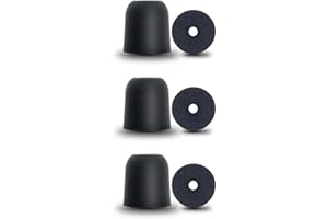 Klowcok Memory Foam Replacement Ear Tips for Walker's Rope Hearing Enhancer, Razor X/XV3.0 Hearing Protection Earbuds, Noise Isolation (3 Pairs, Medium, Black)