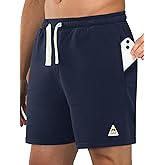 NORTHYARD Men's 7" Athletic Running Shorts with Zipper Pockets Quick Dry Lightweight Workout Gym Short