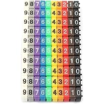 Lot De 100 étiquettes Numérotées MEETOOT - Marqueurs De Câble De 6 à 10 Mm, Chiffres 0 à 9, Pour Câbles Réseau RJ45 Cat5e/Cat6 Et TV