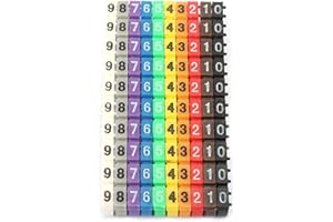 FAFEICY Clip on Wire Markers, Wire Number Labels Colorful Wire Numbering Marker Tube Cable Marker for Marking The Color Coded Cables(100PCS -2.5MM 2.5)