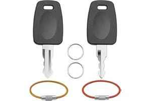 XYQMLY Key for TSA, 2 Pcs Keys for T-S-A 002 007 Master Luggage Lock Keys + 2 Pcs Key Ring + 2 Pcs Wire Keychain, Compatible with Bag Luggage Suitcase Password Locks Repair
