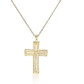 Cross Necklace for Women Dainty Gold Cross Charm Pendant Necklace Women's Non Tarnish Diamond Trendy Thanksgiving Christian Religious Faith Jewelry Gifts