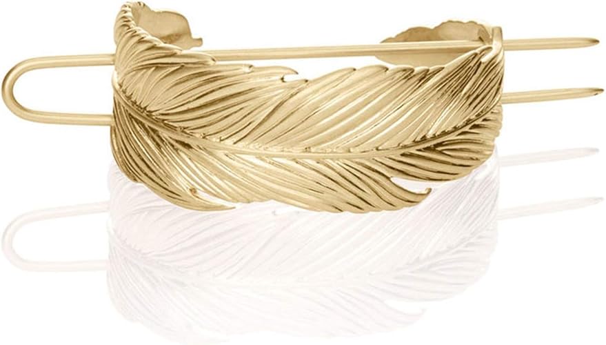 Amazon Com Original Feather Bun Cuff Vintage Leaf Hair Stick Set
