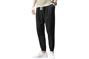 Zontroldy Men's Pants Cotton Linen Yoga Golf Beach Jogger Sweat Lounge Harem Pants Trousers
