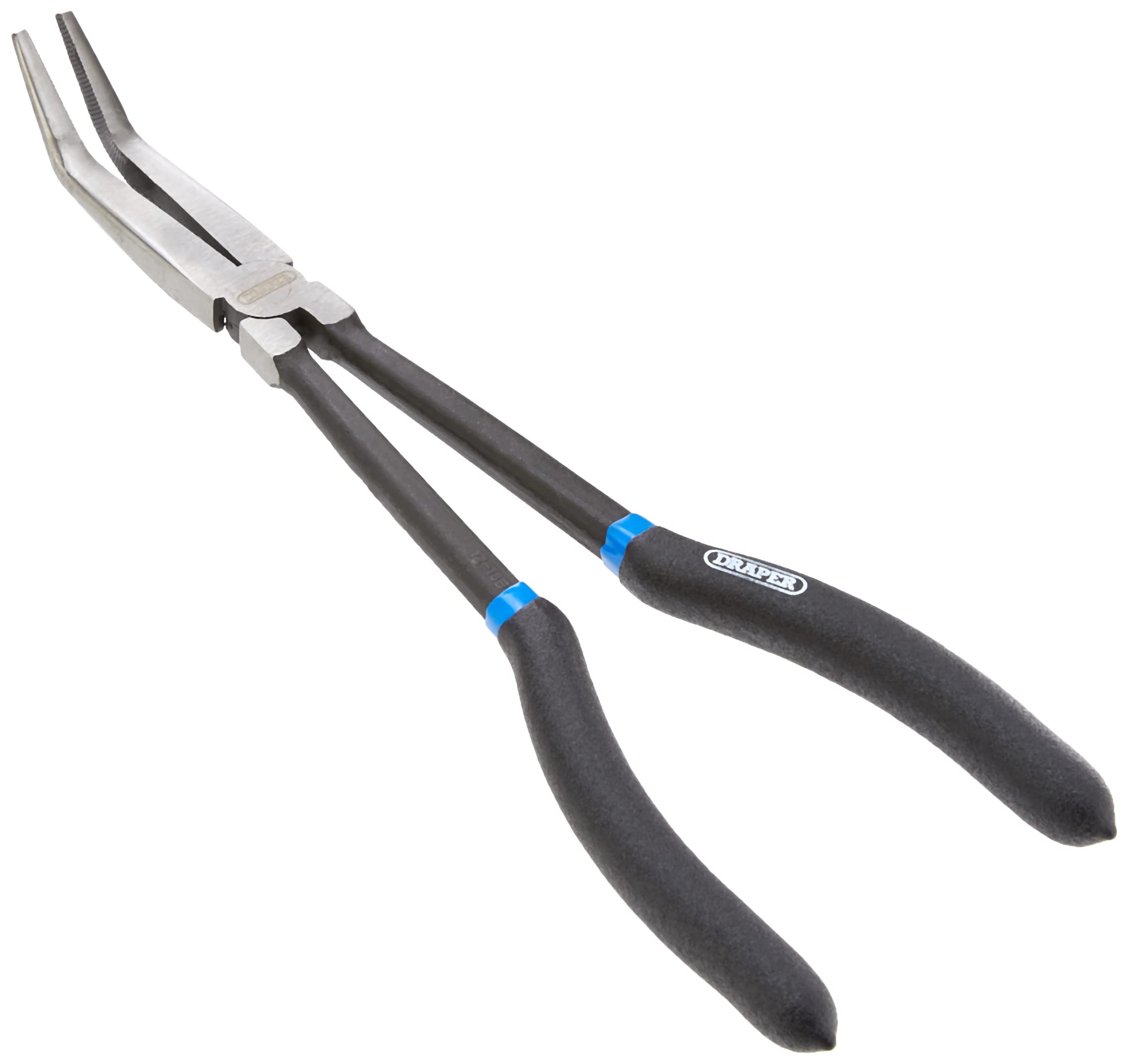 Draper 69286 280 mm Long-Reach Bent-Nosed Radio Pliers , Blue