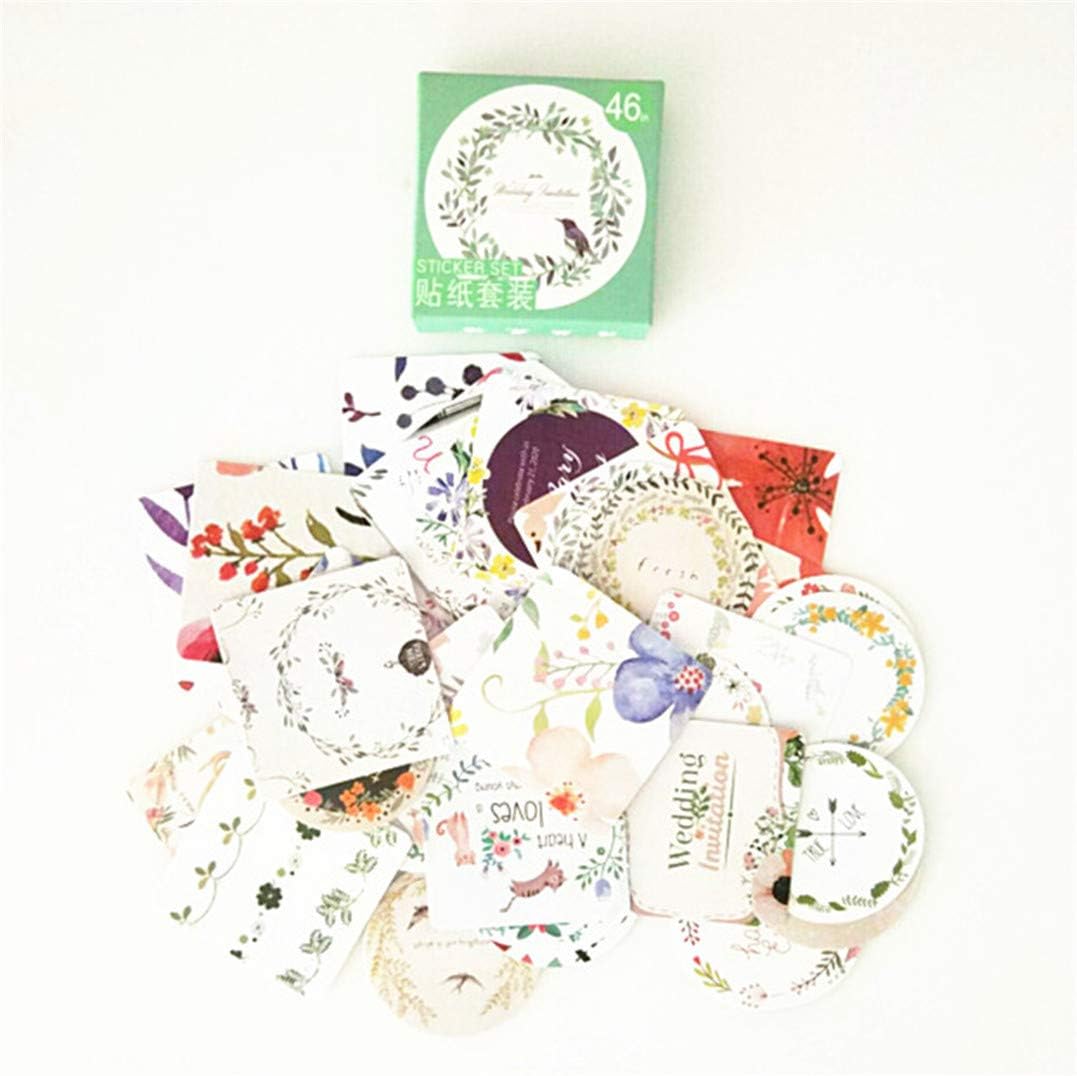 Weryffe Creative Scrapbook Stickers Paper Decorative Album Stickers DIY Handmade Gift Packing Label Scrapbook Accessories (Flower Language)