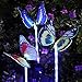 YUNLIGHTS 3pcs Garden Solar Lights Outdoor Garden Stake Lights Multi-Color Changing LED Fiber Optic Butterfly with Purple LED Light Stake for Garden Patio Backyard Decoration