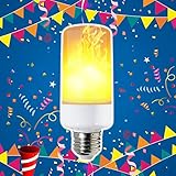LED Flame Bulbs,Sunstrider E26/E27 LED Flame Effect Light Bulb 3 modes Simulated Nature Fire Flickering Fire Effect Atmosphere Decorative Light Bulb for Bar Festival Party Decoration