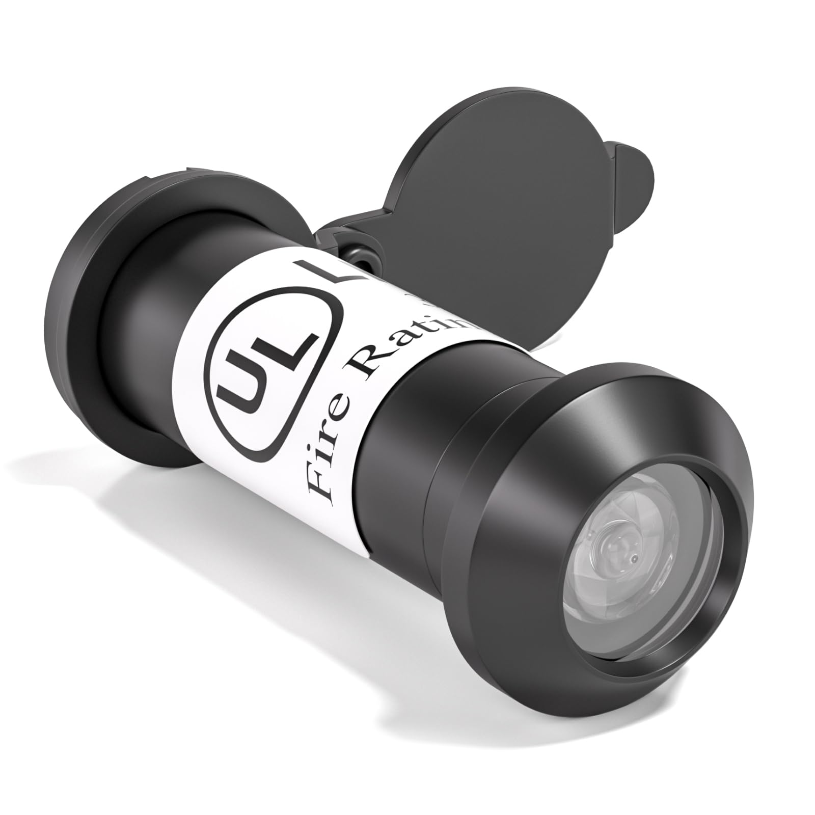 Bwintech 1 Pcs UL Listed Fire Proof Door viewer,Solid Brass 180 Degree,12mm Diameter 35-60mm Length, Black Finishing,with viewer Cover