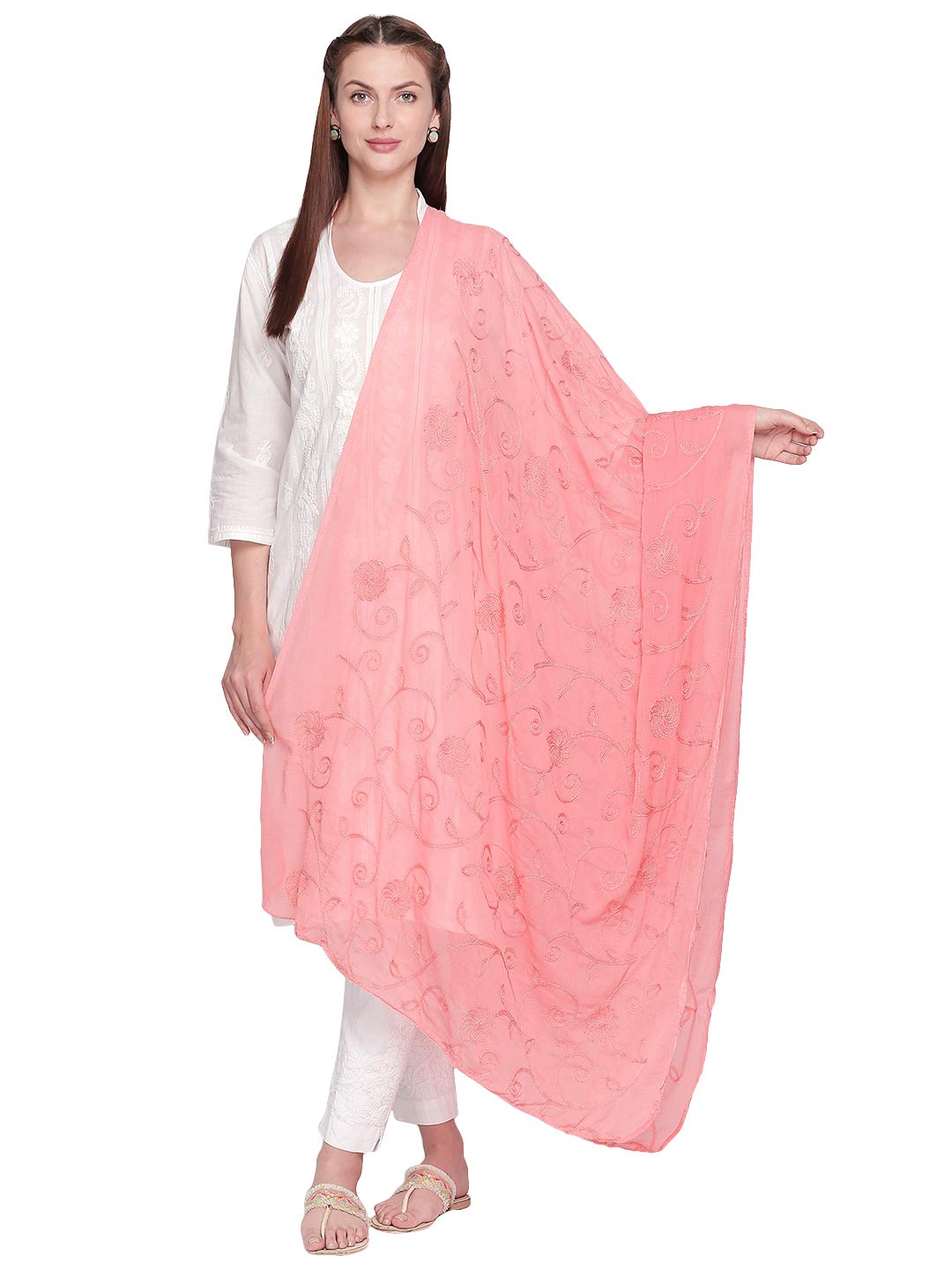 DUPATTA BAZAARWoman's Embroidered Chiffon Dupatta.