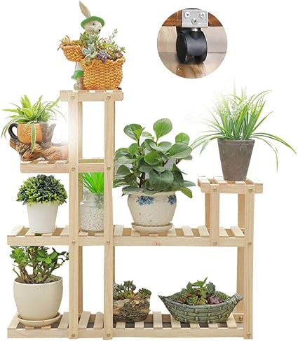 Q&Z Estanteria para Macetas, Soporte De Plantas Multifuncional ...