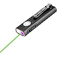 TrustFire Mini X3 Rechargeable EDC Flashlight with White Light, Flood Light, UV and Green Beam, 1050 Lumens Portable Flat Flashlights, Fourfold Light Sources Pocket Lights for Emergency (Black)