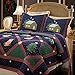 Christmas Night 3-piece Bedding Quilt Set with 2 Standard Sham, Reversible Cotton Coverlet Bedspread, Machine Washable, Gifts for Family on Holiday. (Christmas Night, King - 3 piece)
