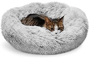 Whiskers & Friends Cat Bed, Cat Beds for Indoor Cats Washable, Small Dog Bed Calming Pet Bed, Cat Beds & Furniture, Large Cat Bed, Kitty Kitten Bed