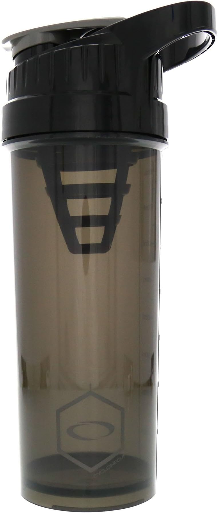 Cyclone Cup - Shaker Bottle For Powder, Protein Shaker With Secure-Lock And Tight-Sealed Lid For "No Leak" Protection Black