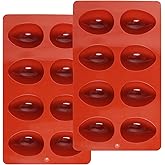 Dqwtb 2 Pack Silicone Egg Molds 8 Cavity Easter Silicone Candy Mold 3D Egg-Shaped Silicone Baking Mold for Chocolate, Jello, 