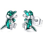 OHAYOO Hummingbird Stud Earrings Set – 925 Sterling Silver Animal Earrings with Octopus Moonstone, Paw Print & Swan, Ocean & Forest Jewelry Gifts for Women, Summer Graduation Birthday