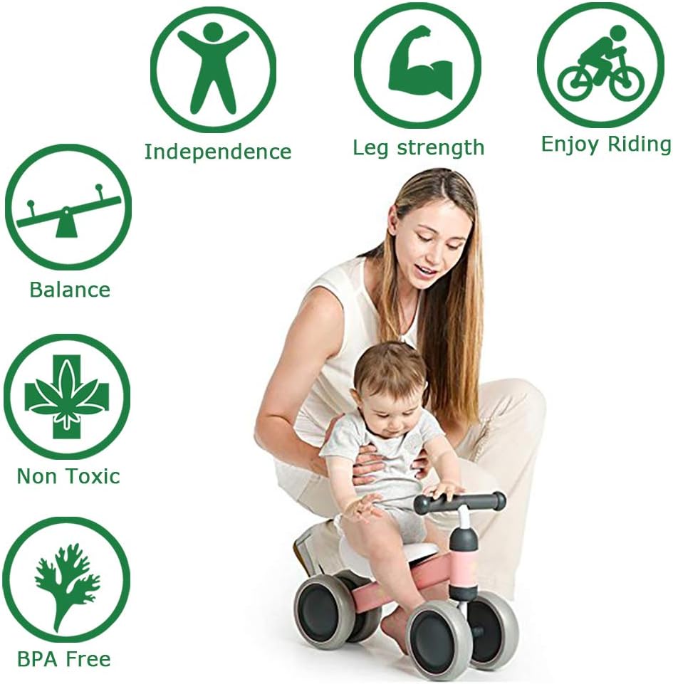 Baby Balance Bikes 10-24 Month Children Walker | Toys for 1 Year Old Boys Girls | No Pedal Infant 4 Wheels Toddler Bicycle | Best First Birthday New Year Holiday Blue: Sports & Outdoors