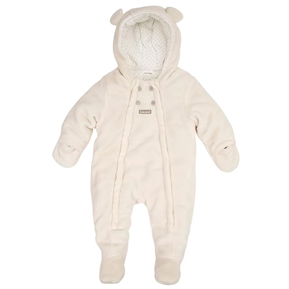 Bornino Basics Plüschoverall weiß/Schneeanzug für Jungen-Mädchen