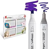 KINGART PRO Double-Ended Art Markers 48 Colors. Alcohol-Based Ink. Features Brush & Chisel Tips for Pro Blending, Coloring, and Design.