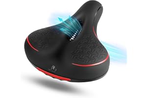 Comfortable Bike Seat for Women Men with Soft Memory Foam -Airflow Ventilation, Shock-Absorbing, Waterproof, Easy to Install,