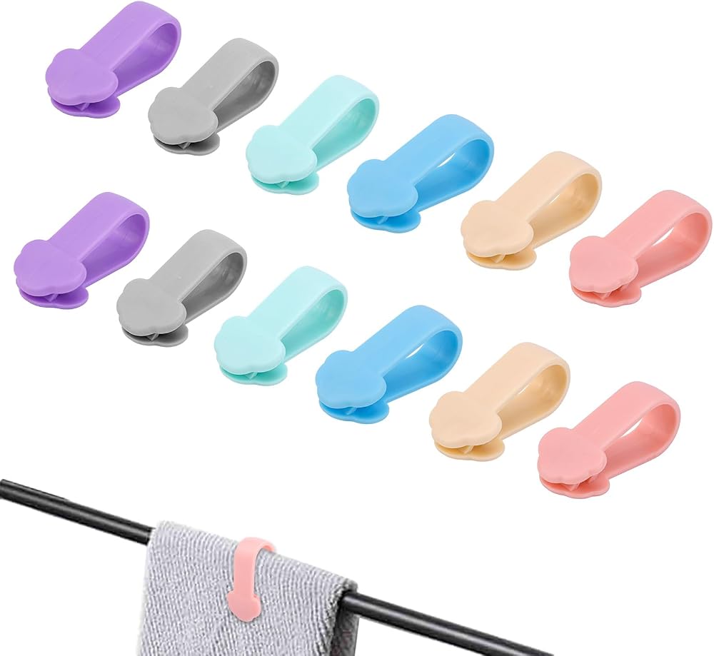 Gosknor 12pcs Cute Cloud Towel Clips for Kitchen & Bathroom Towel Rods