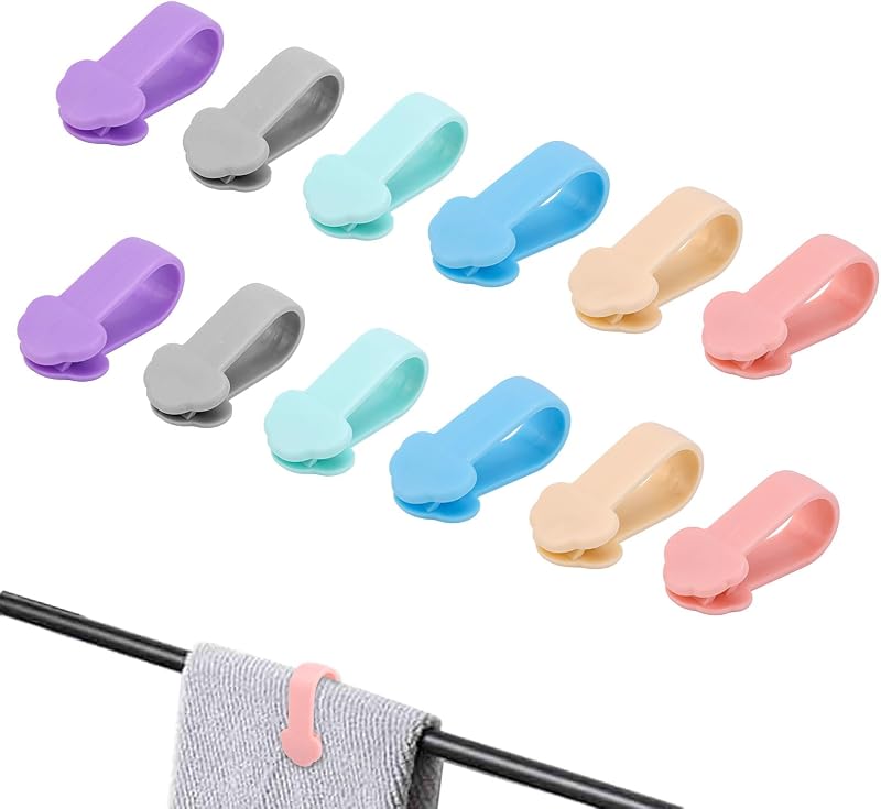 Gosknor 12pcs Cute Cloud Towel Clips for Kitchen & Bathroom Towel Rods