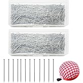 4000 Pieces Straight Pins, BetterJonny Stainless Steel Dressmaker Pins with Pin Cushion and Plastic Boxes Flat Head Satin Pin Sewing Pins for Jewelry Craft Sewing Projects