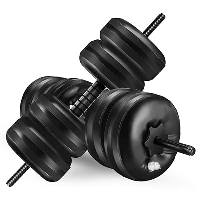 Seesii 2PCS Water Filled Dumbbells, Portable Travel Dumbbells Adjustable Up to 66-77lbs Water Fillable Dumbbells Set for Men and Women, for Bodybuilding Weight Lifting Training Workout Home Gym