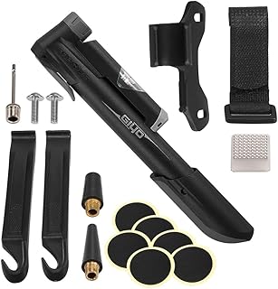 Mini Bike Pump Fahrradpumpe 120 PSI Hochdruck-Fahrrad-Luftpumpe mit eingebautem Manometer Pannenreparatur-Kit für Presta &amp; Schrader-Ventil-Handwechsel