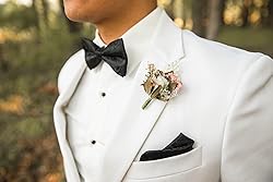 Alizeal Mens Paisley Bow Tie, Pocket