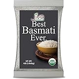 Organic Basmati Rice 4 LB Bag - Pure, Extra Long, Premium Quality from India - By Jiva Organics