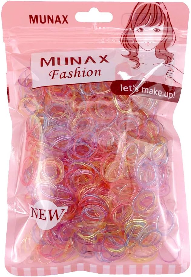 Multi Candy Color Baby Girl's Kids Hair Holder Hair Ties Elastic Rubber Bands (Small circle Clear 1000pcs)