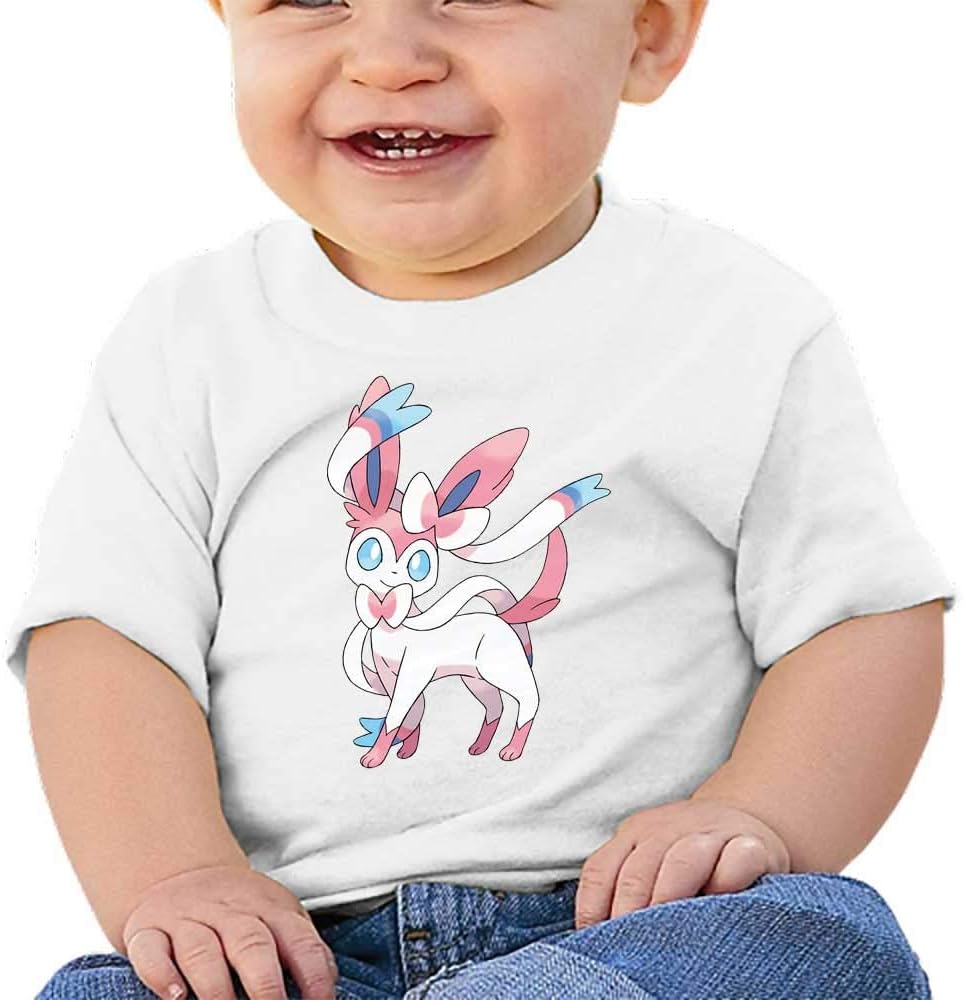 MWHprint Short Sleeved Undershirt - Black Cotton Tee for Boys and Girls,Sylveon