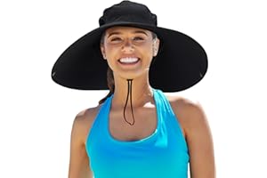Leotruny Women Super Wide Brim Sun Hat UPF50+ Waterproof Bucket Hat for Fishing, Hiking, Camping