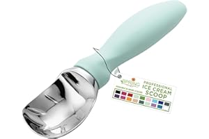 Spring Chef Ice Cream Scoop with Comfortable Handle, Professional Heavy Duty Sturdy Scooper, Premium Kitchen Tool for Cookie 